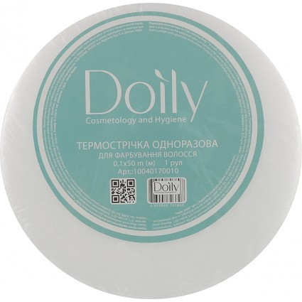 Термостійка стрічка для фарбування волосся Doily 0.1*50 Біла