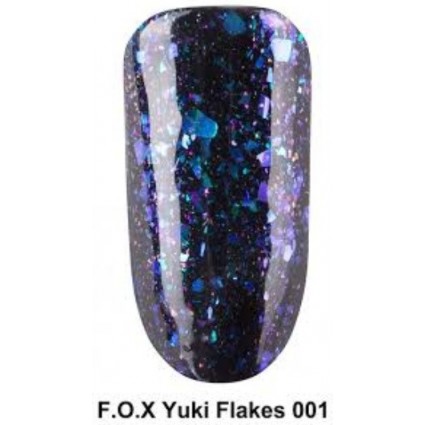 F. O. X gel-polish gold Yuki Flakes 001, 6 ml