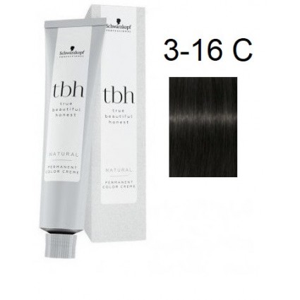 Перманентна фарба для волосся Schwarzkopf TBH Permanent 3-16 C Темно-коричневий попелястий шоколадний 60 мл