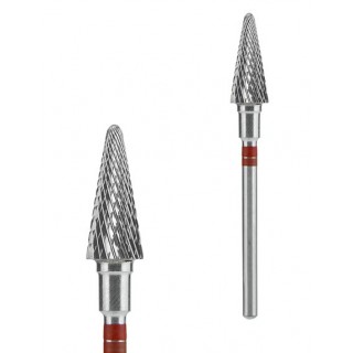 Фреза твердосплавна Staleks Expert для лівші конус червоний 6 мм /14 мм