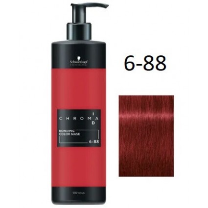 Фарбуюча бондінг-маска Schwarzkopf Chroma ID Bonding Color Mask 6-88 Темно-русявий Екстра Червоний 500 мл
