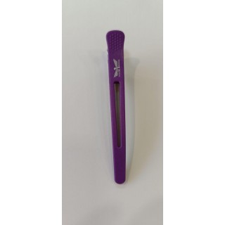 Затискач для волосся Proline C-49 пластик/алюміній з гумкою 8 шт фіолетовий 1 шт