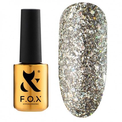 Гель-лак F.O.X gel-polish gold Hangover 007 темне срібло зі слюдою 7 мл
