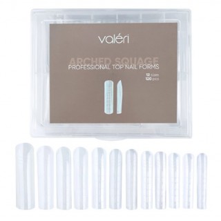 Верхні форми Valeri Top Nail Forms Arched Square 120 шт