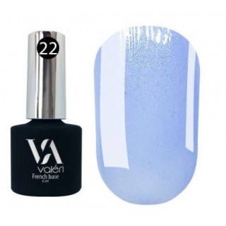 База для гель-лаку Valeri French Base 22 Волошковий зі срібним мікроблеском 6 мл