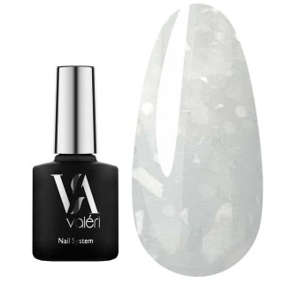 База для гель-лаку Valeri Flakes Base 76 білий з багатогранними пластівцями 6 ml