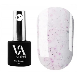 База для гель-лаку Valeri Shine Base 81 ліловий з блискітками та сріблястою, рожевою стелею 6 ml