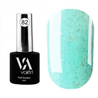 База для гель-лаку Valeri Shine Base 82 м'ятний з блискітками та сріблястою таллю 6 ml