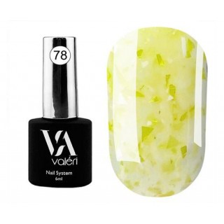 База для гель-лаку Valeri Flakes Base 78 молочний із жовтою й білою стелею 12 ml