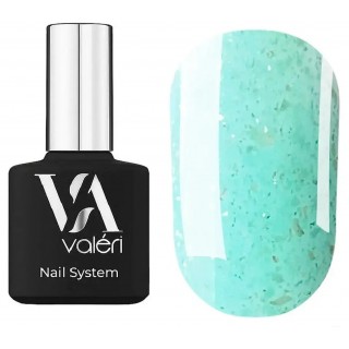 База для гель-лаку Valeri Shine Base 82 м'ятний з блискітками та сріблястою таллю 12 мл