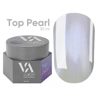 Перлинний топ для гель-лаку без липкого шару Valeri Top Pearl 30 мл
