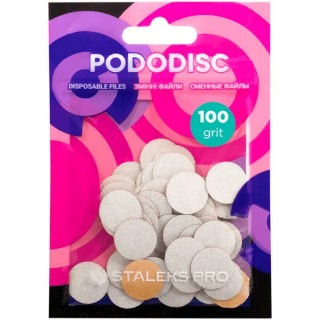 Змінні файли для педикюрного диска Staleks Pro Pododisc S 100 грит 50 шт білі