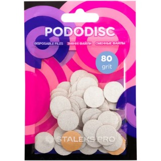 Змінні файли для педикюрного диска Staleks Pro Pododisc S 80 грит 50 шт білі