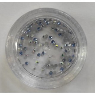 Стрази для декорування нігтів Синій і срібло 100 шт.уп.