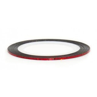 Стрічка для дизайну нігтів червона No2 ширина 2 мм